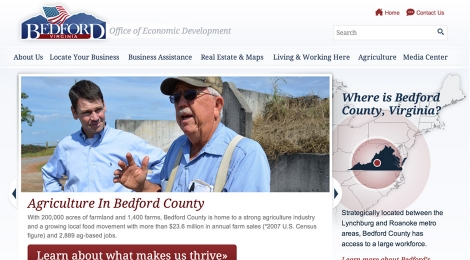 The Bedford Economic Development website raises the visibility of the benefits of locating or expanding a business in Bedford County.