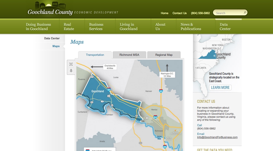 Maps were illustrated to show the transportation network and proximity to major cities.