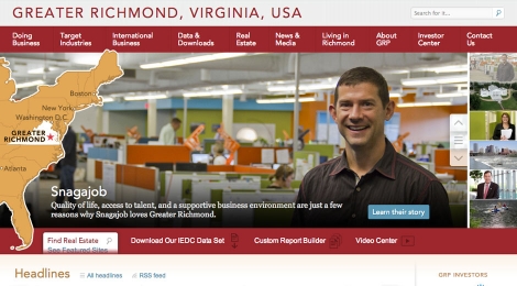 The homepage features business success editorials, headlines and quick access to data.